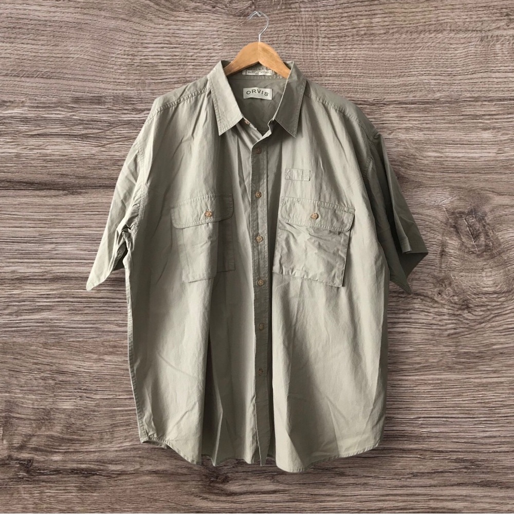 Orvis Men's Green Short Sleeve Shirt